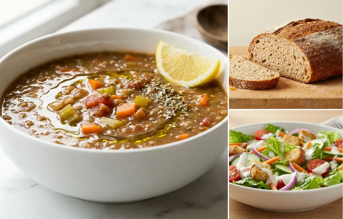 Mediterranean Lentil Soup with Whole Grain Bread