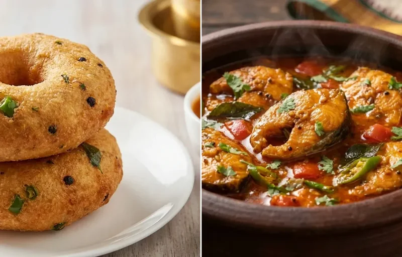 Medu Vada with Chepala Pulusu