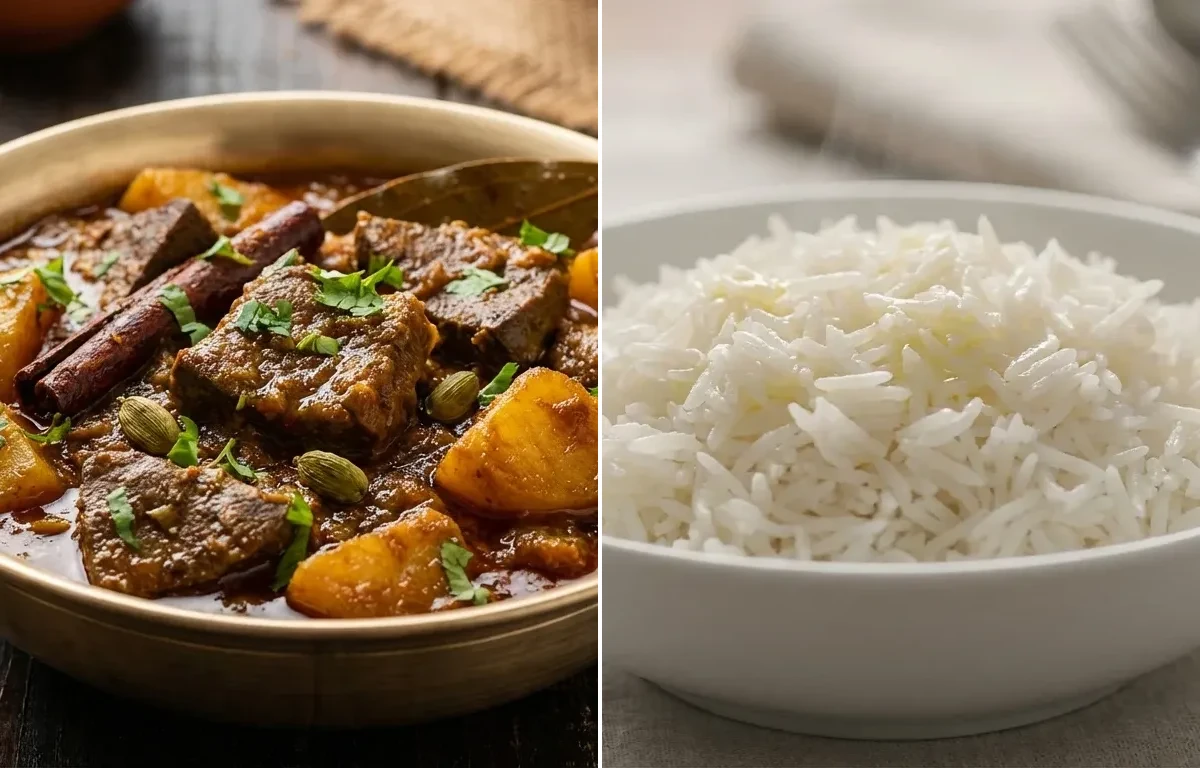 Mete Chorchori with Steamed Basmati Rice
