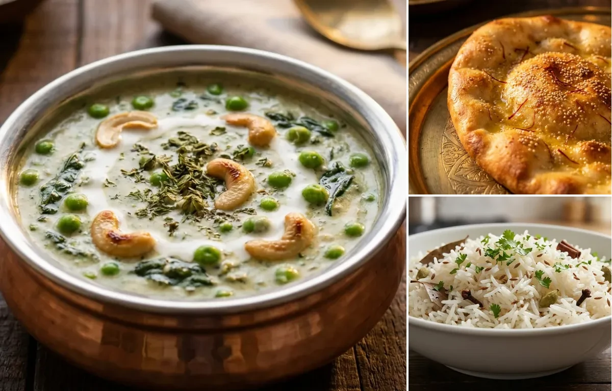 Methi Malai Matar with Taftan