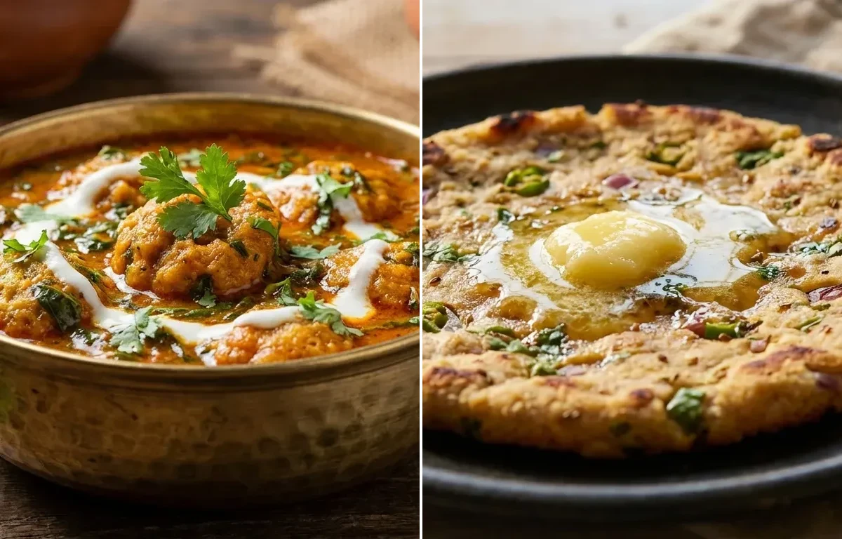 Methi Mangodi Sabzi with Tikkad Roti