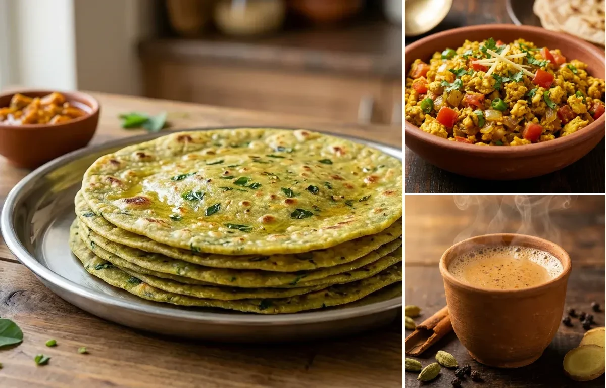 Methi Thepla with Egg Bhurji