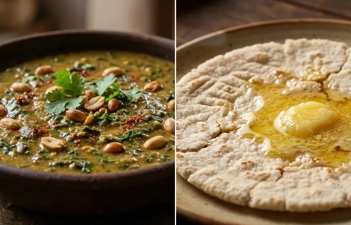 Methichi Patal Bhaji with Jowar Bhakri
