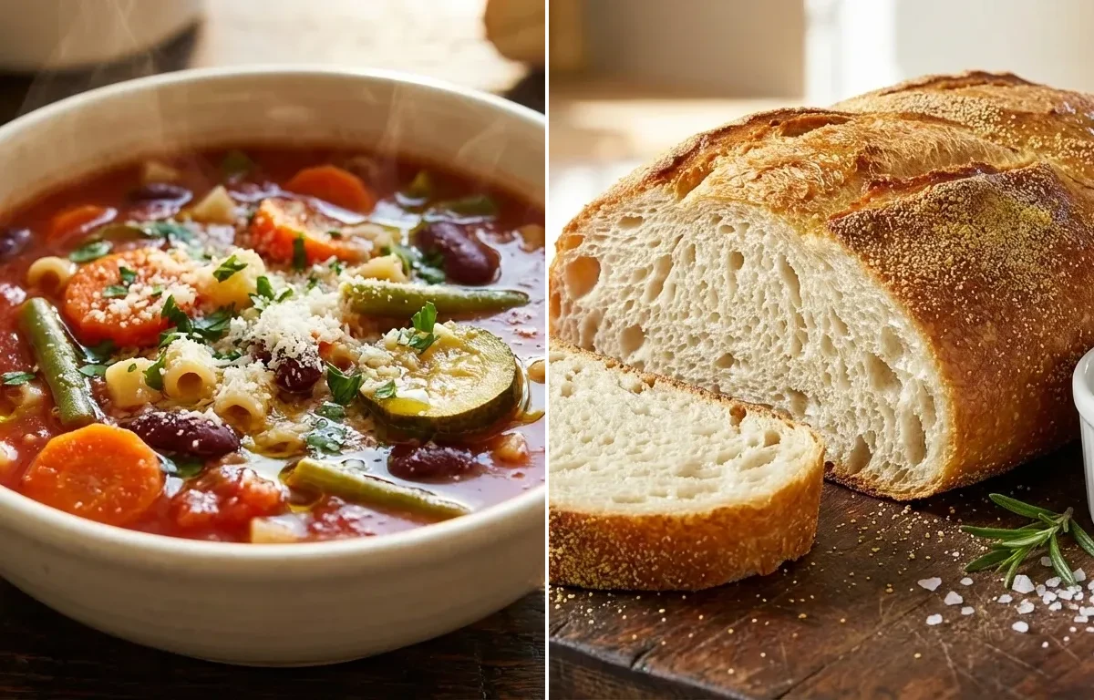 Minestrone Soup with Italian Bread