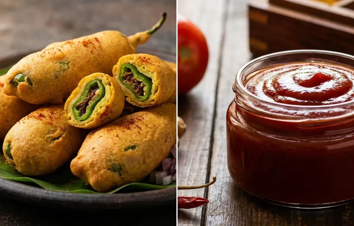 Mirchi Bajji with Tomato Ketchup