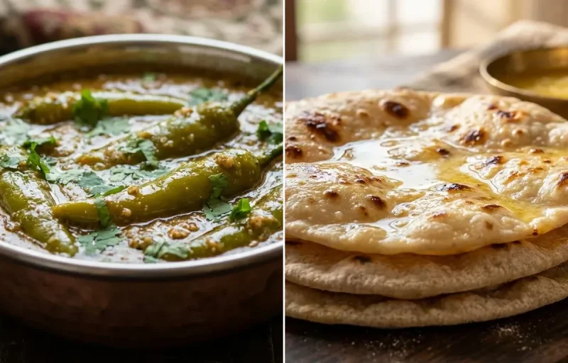Mirchi ka Salan with Chapati
