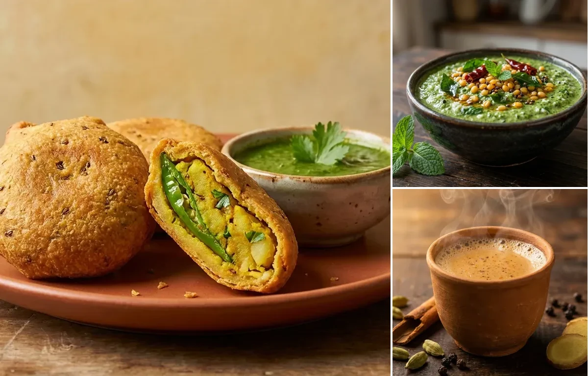 Mirchi Vada with Pudhina Chutney