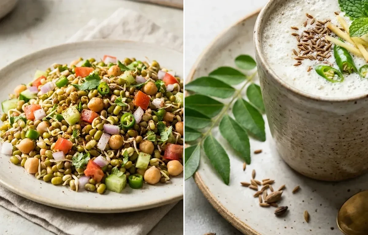 Mixed Sprout Salad with Masala Chaas