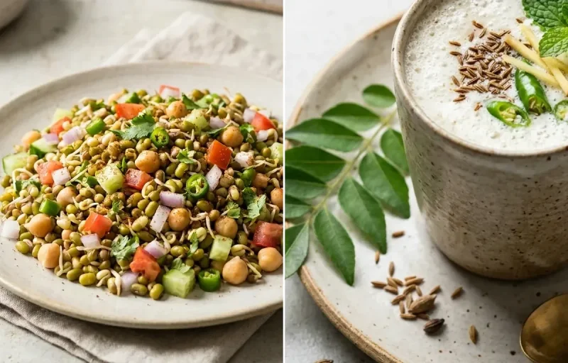 Mixed Sprout Salad with Masala Chaas
