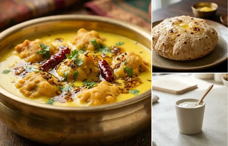 Mixed Veg Korma with Kadhi Pakora, Phulka and Plain Yogurt Cup