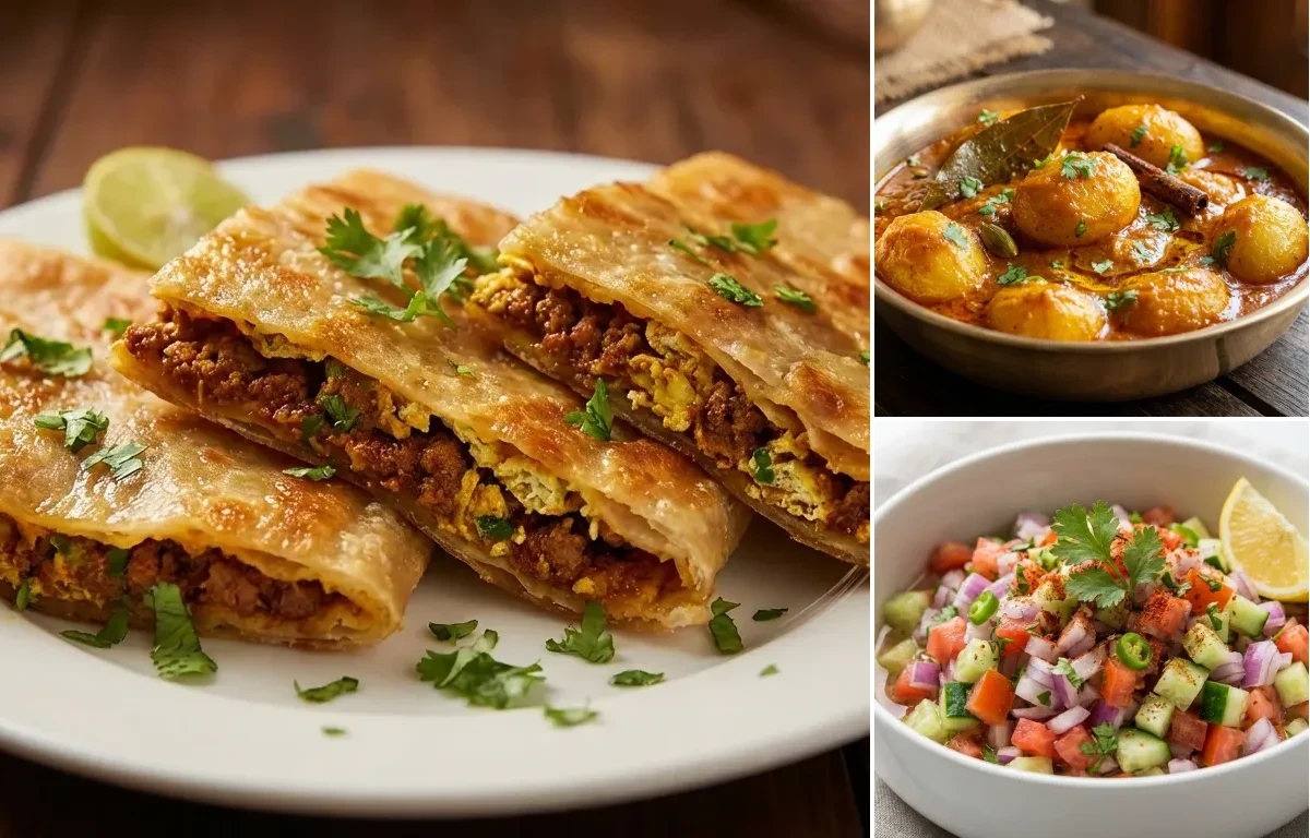 Moghlai Paratha with Bengali Aloor Dum