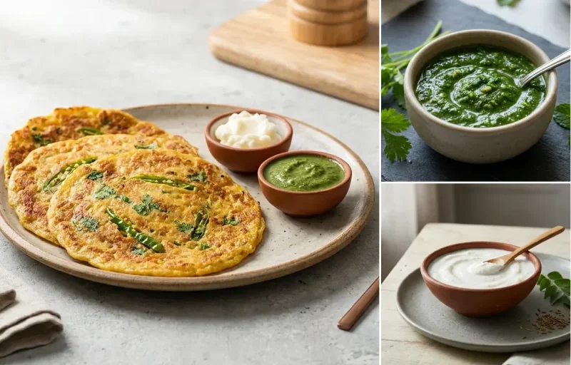 Moong Dal Chilla + Curd