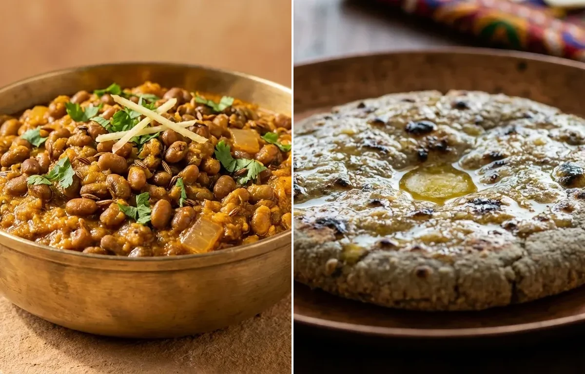 Moth ki Sabzi with Bajra Roti