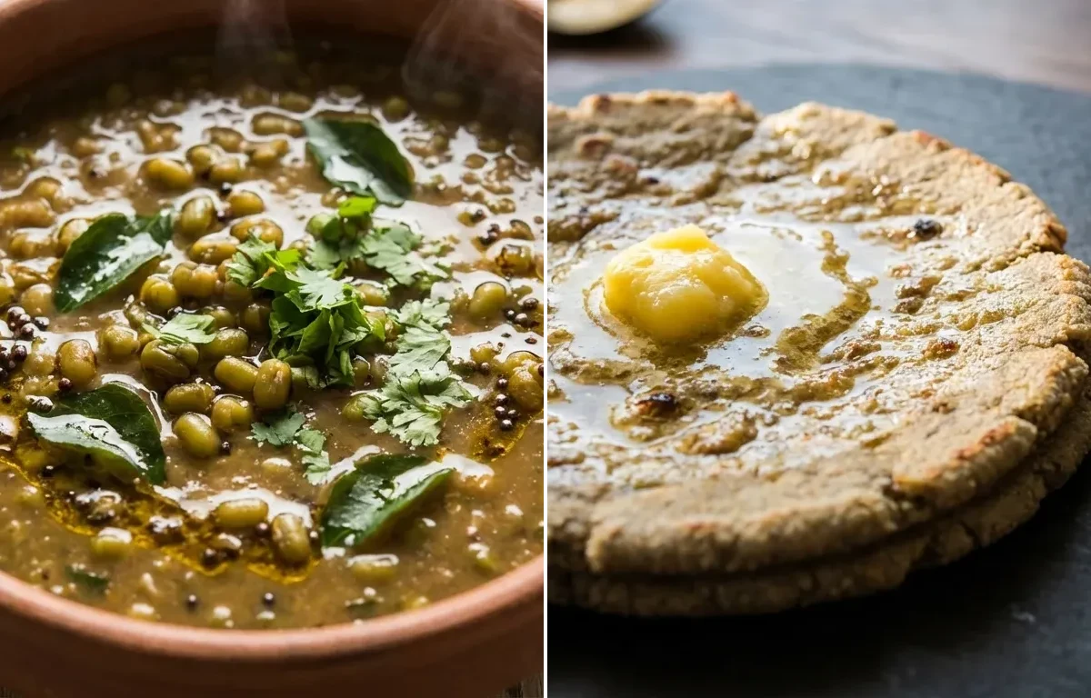Mugachi Amti with Bajra Bhakri