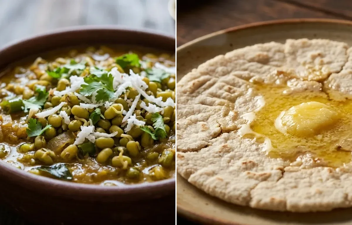 Mugachi Usal with Jowar Bhakri