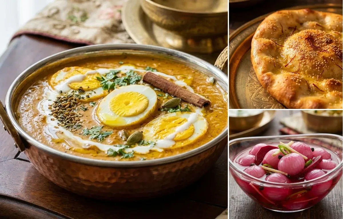 Mughlai Anda Curry with Taftan and Sirke Wale Pyaaz