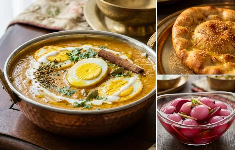 Mughlai Anda Curry with Taftan and Sirke Wale Pyaaz
