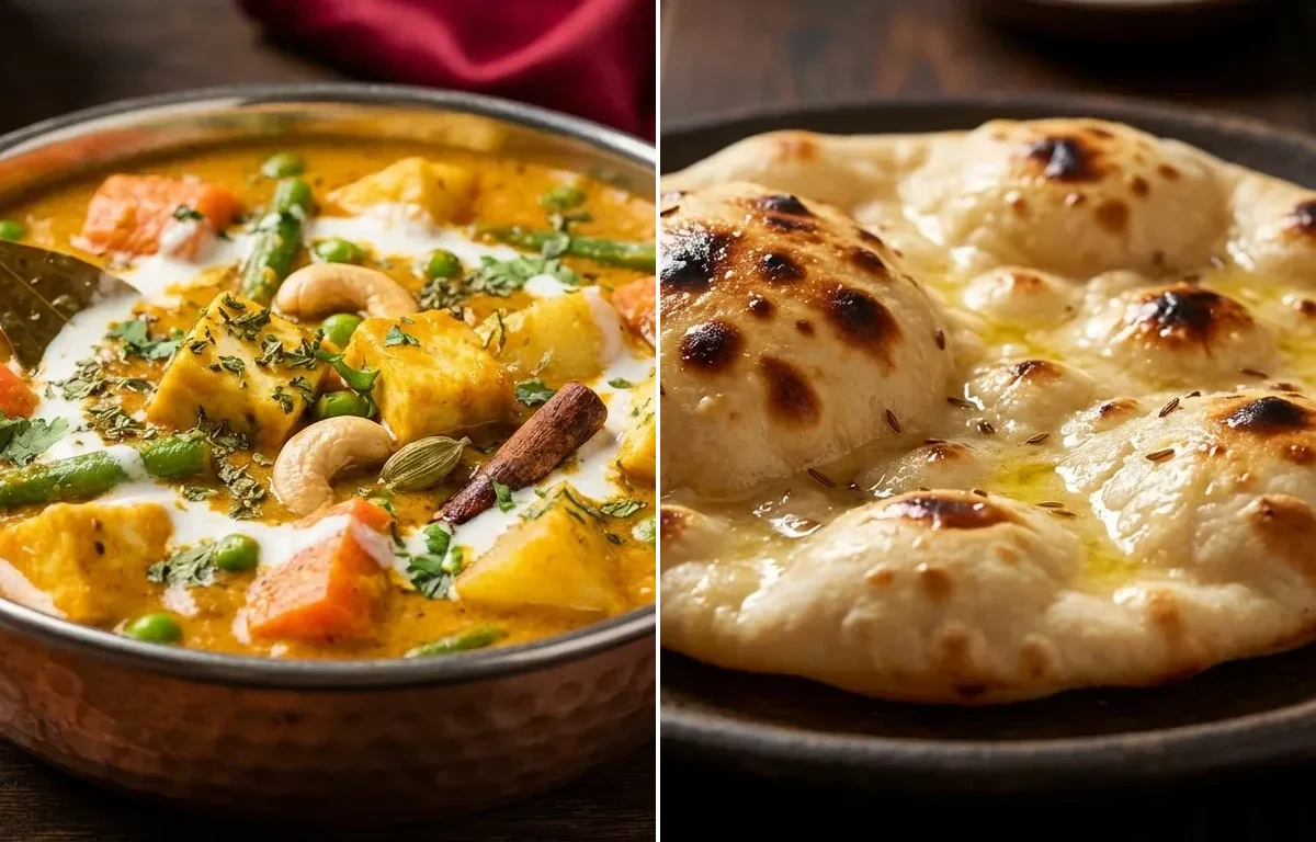 Mughlai Mixed Vegetable Curry with Khamiri Roti