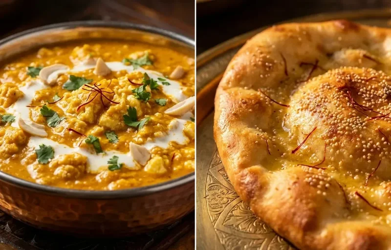 Mughlai Paneer Bhurji with Taftan