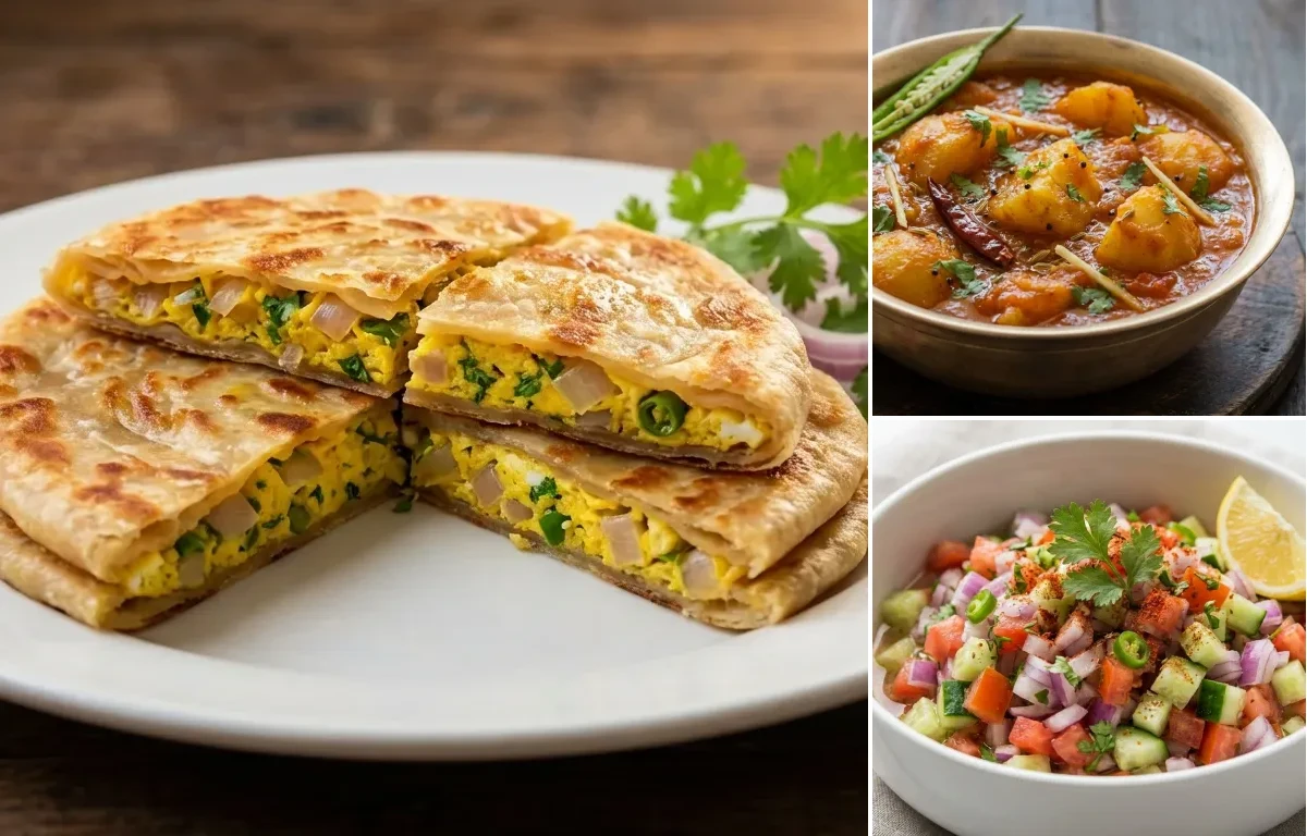 Mughlai Paratha with Bengali Alur Torkari