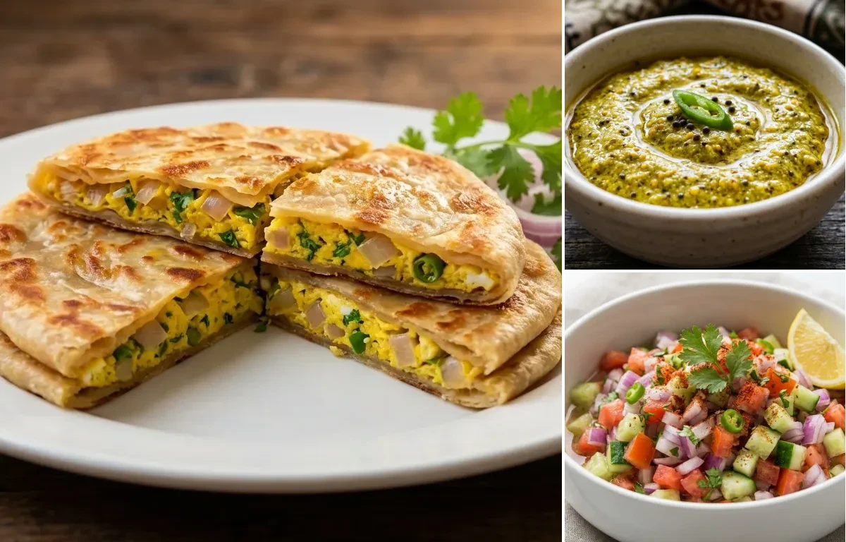 Mughlai Paratha with Bengali Kasundi