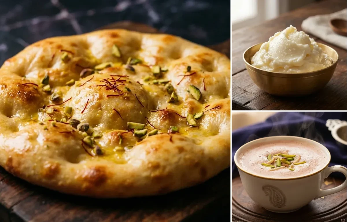 Mughlai Sheermaal with White Butter and Noon Chai