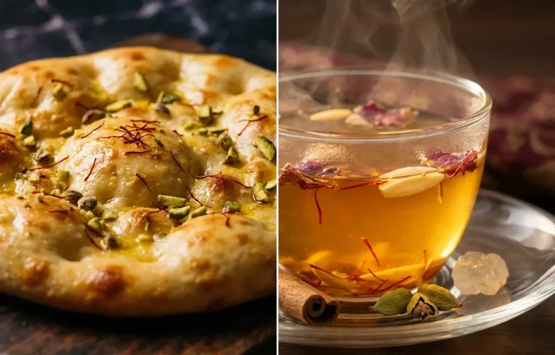 Mughlai Sheermaal with Kahwa