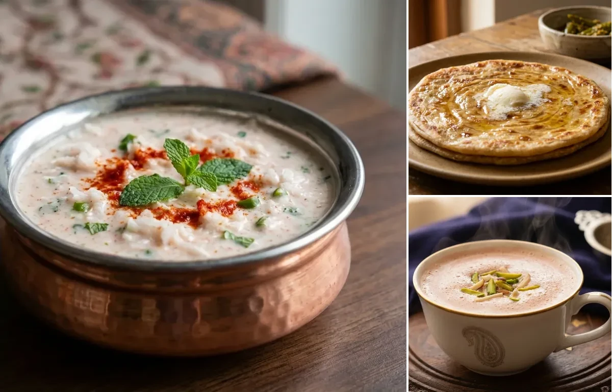 Muji Chatin with Paratha and Noon Chai