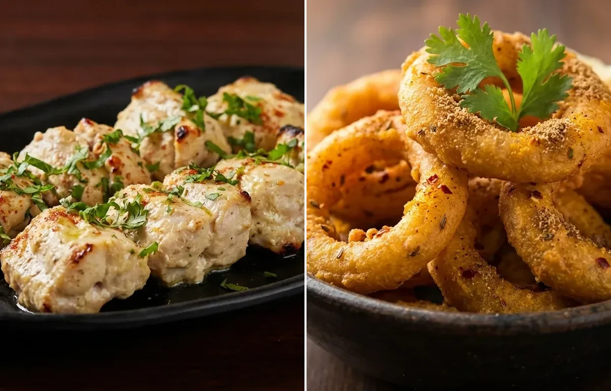 Murgh Malai Tikka with Indian Onion Rings