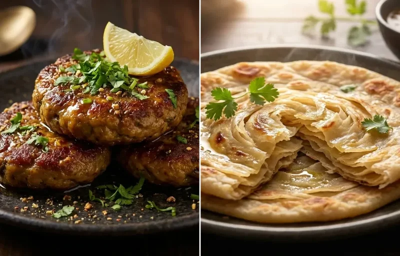 Mushroom Galouti Kebab with Ulte Tawa Paratha