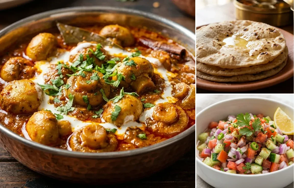 Mushroom Masala with Roti