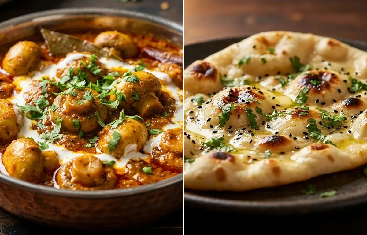 Mushroom Masala with Naan