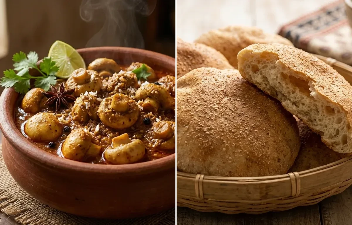 Mushroom Xacuti with Goan Poee Bread