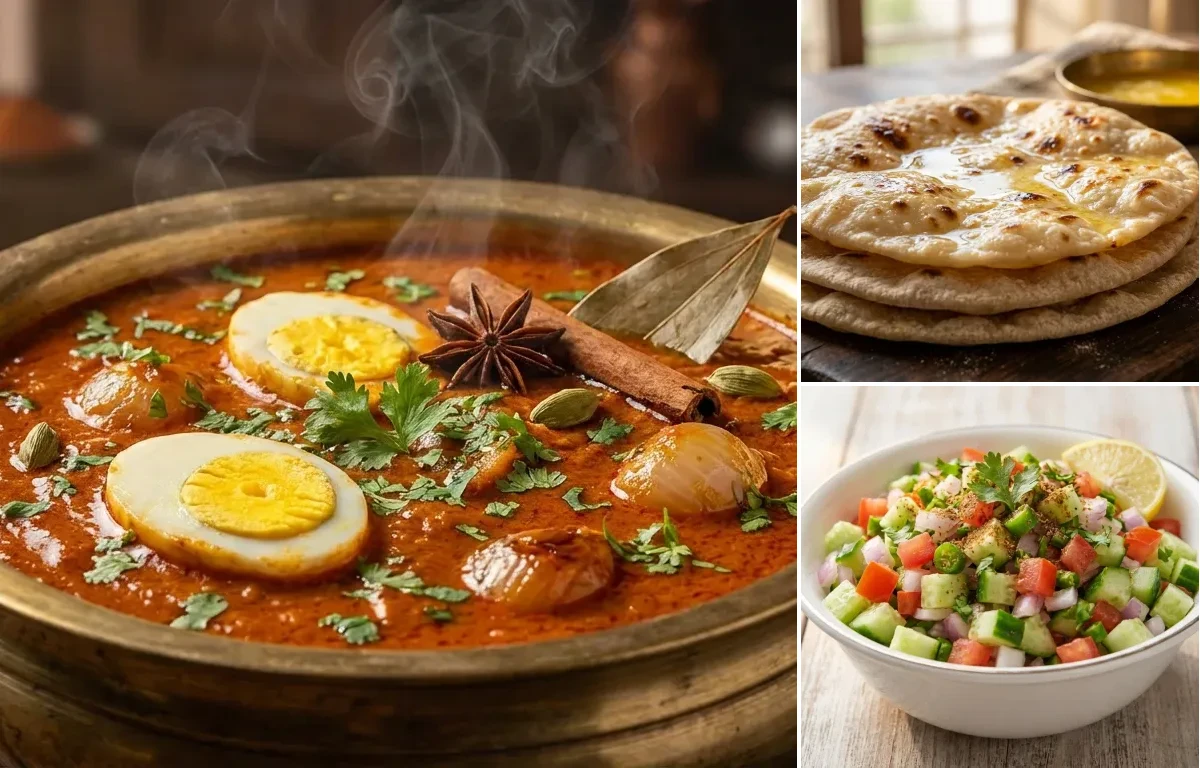 Muttai Salna with Chapati and Kachumber