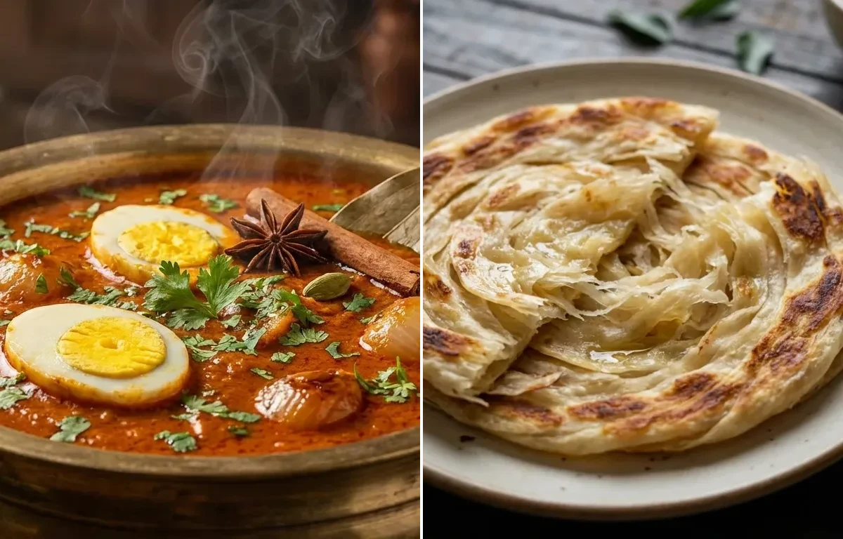 Muttai Salna with Parotta