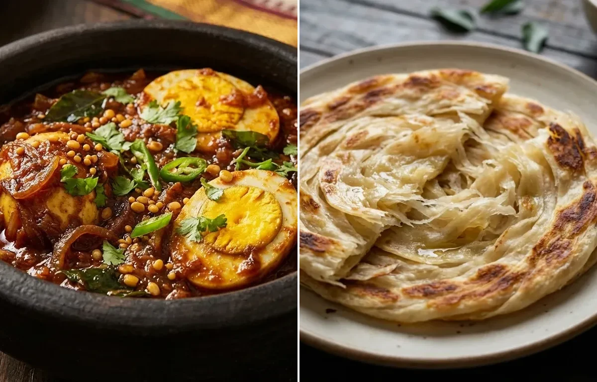 Muttai Thokku with Parotta