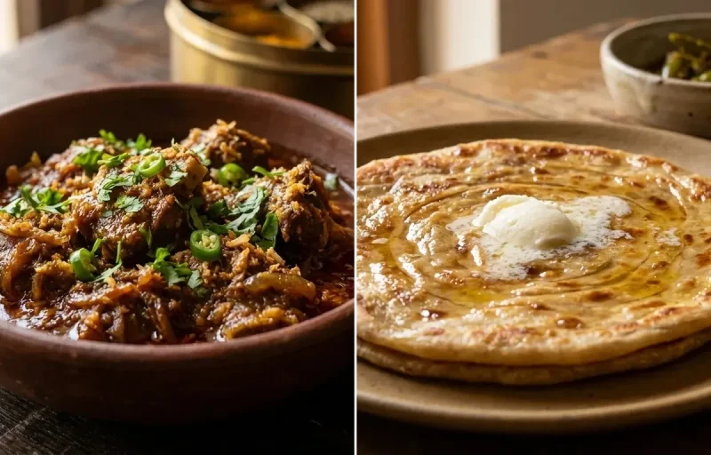 Mutton Bhaji with Paratha