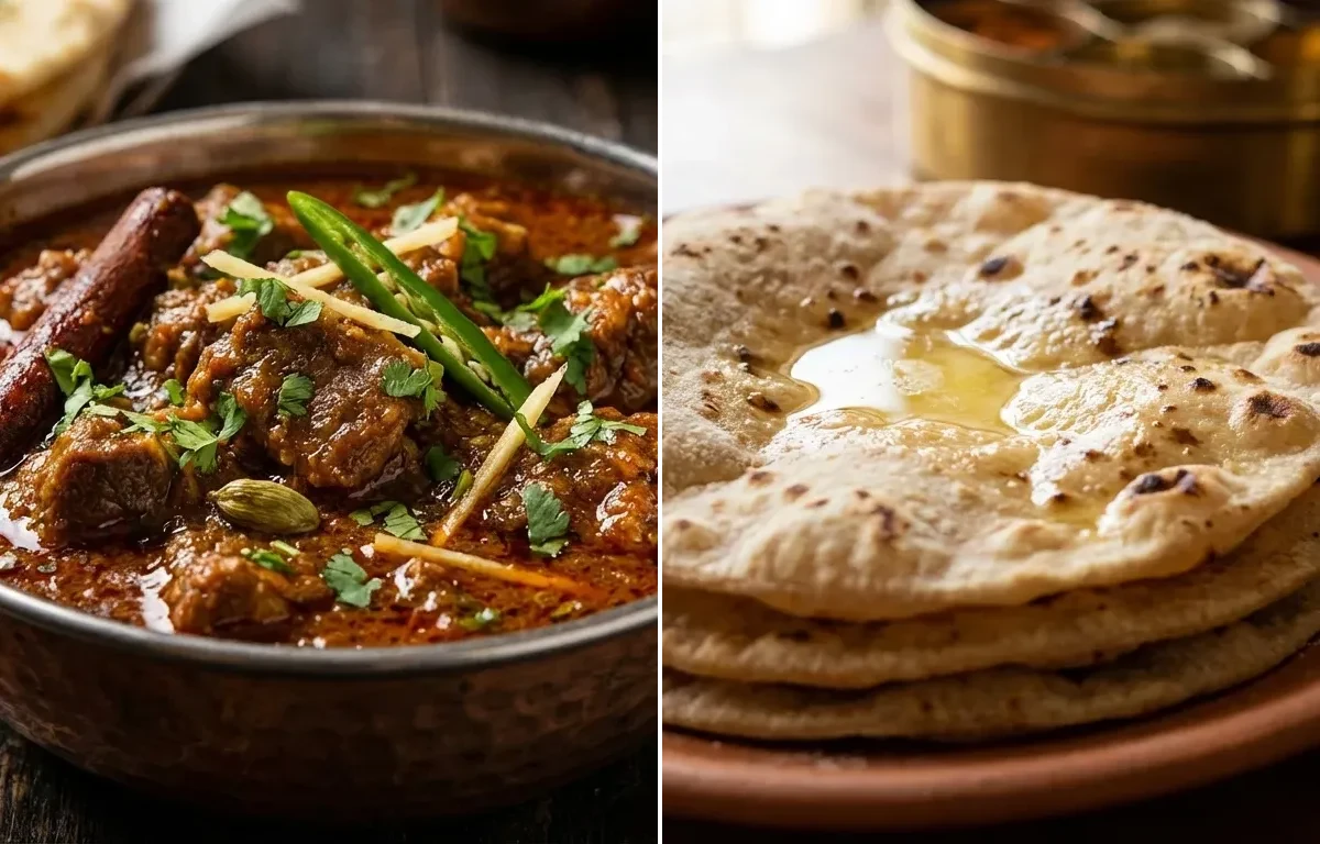 Mutton Boti Curry with Roti