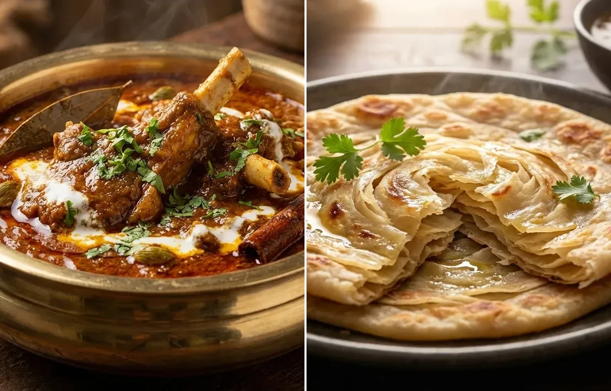 Mutton Chaap Masala with Ulte Tawa Paratha