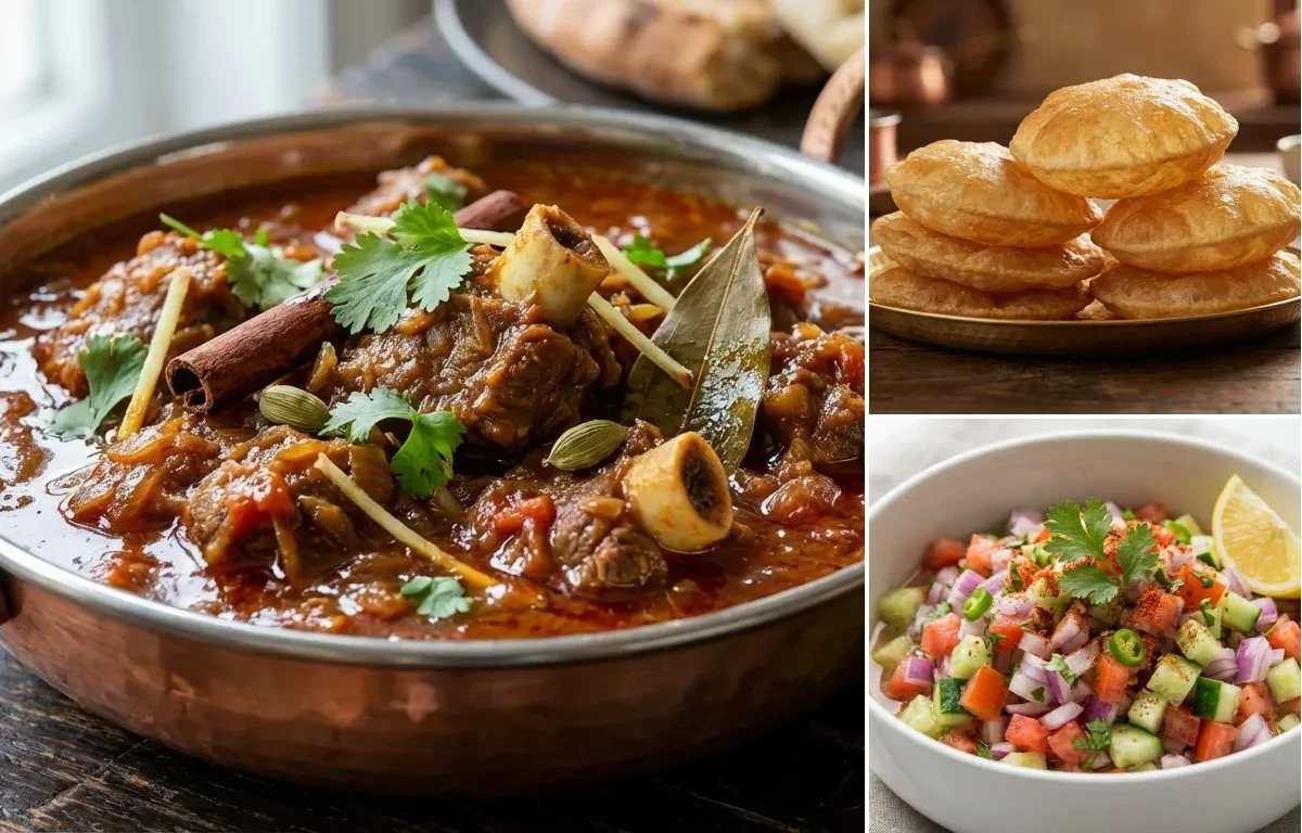 Mutton Curry with Puri