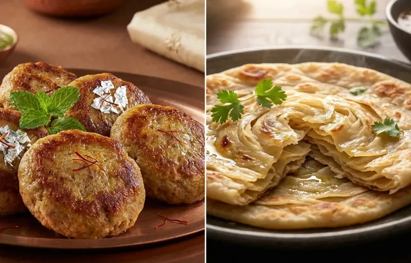 Mutton Galouti Kebab with Ulte Tawa Paratha