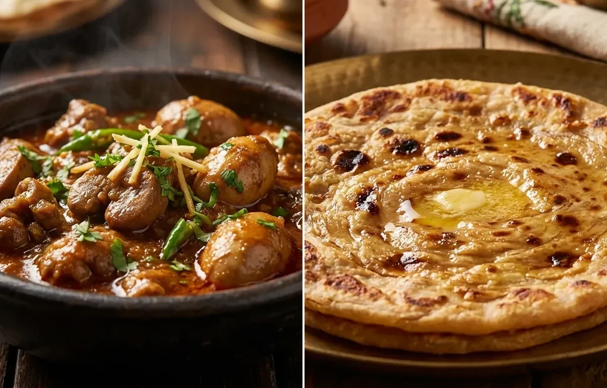 Mutton Gurda Kapoora Masala with Tawa Paratha