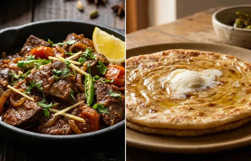 Mutton Kaleji Fry with Paratha