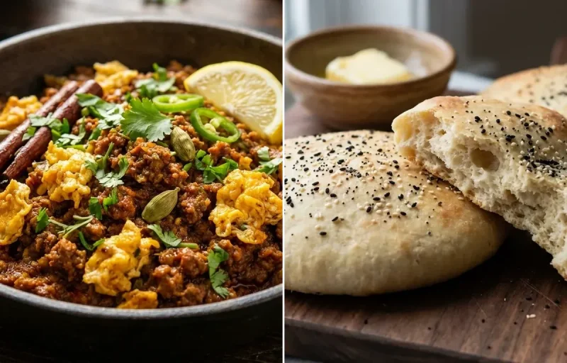 Mutton Keema Ghotala with Lavasa Bread