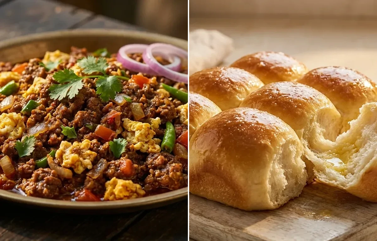 Mutton Kheema Ghotala with Ladi Pav