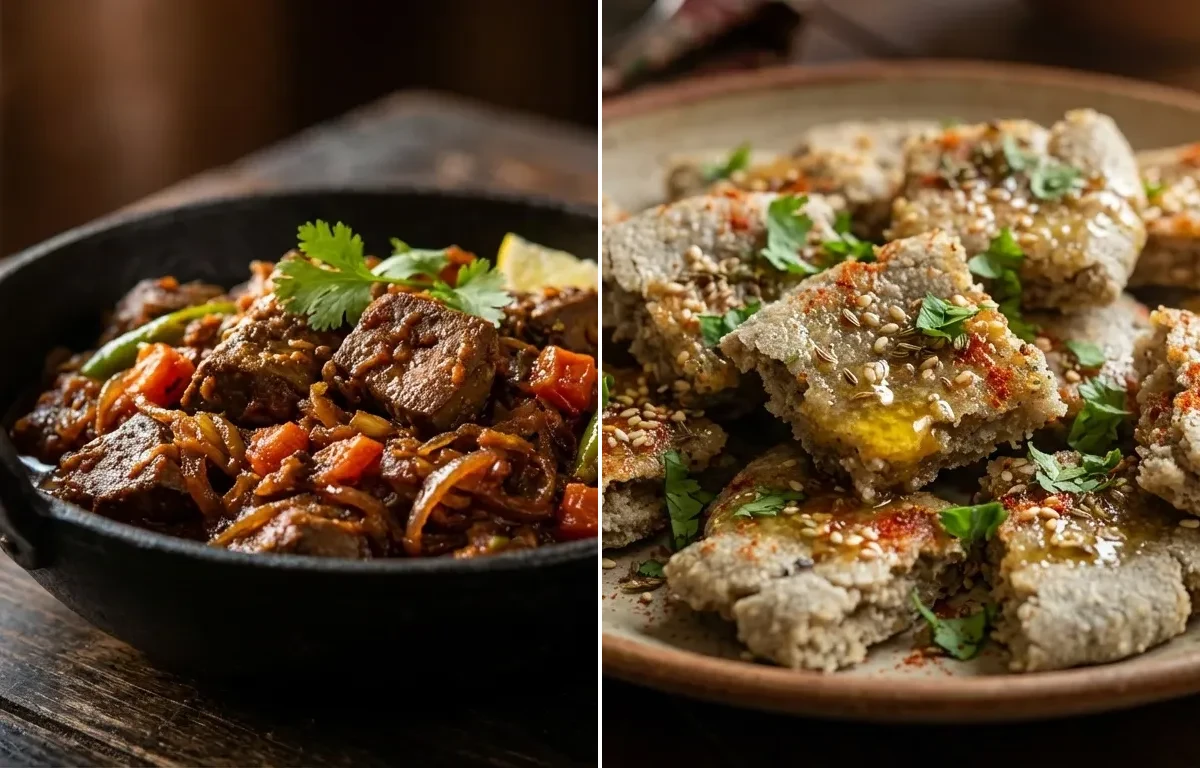 Mutton Liver Fry with Bajra Roti Bites