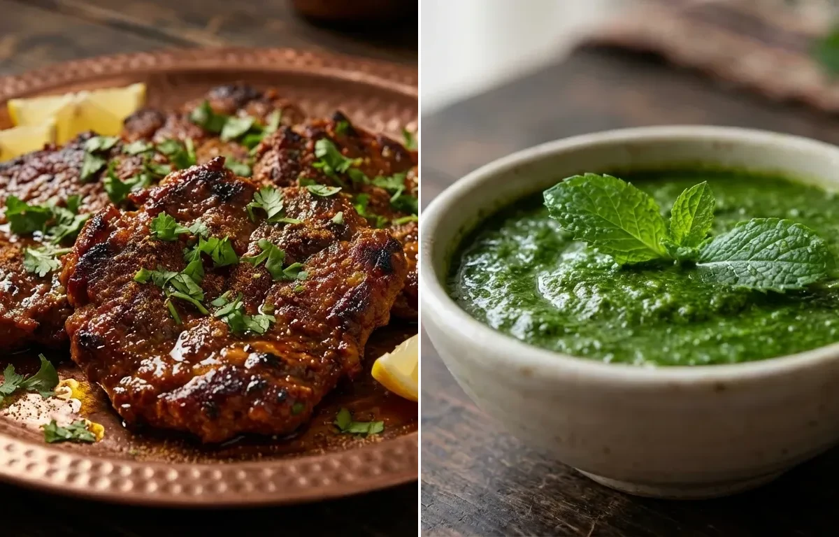Mutton Pasanda Kebab with Mint Chutney