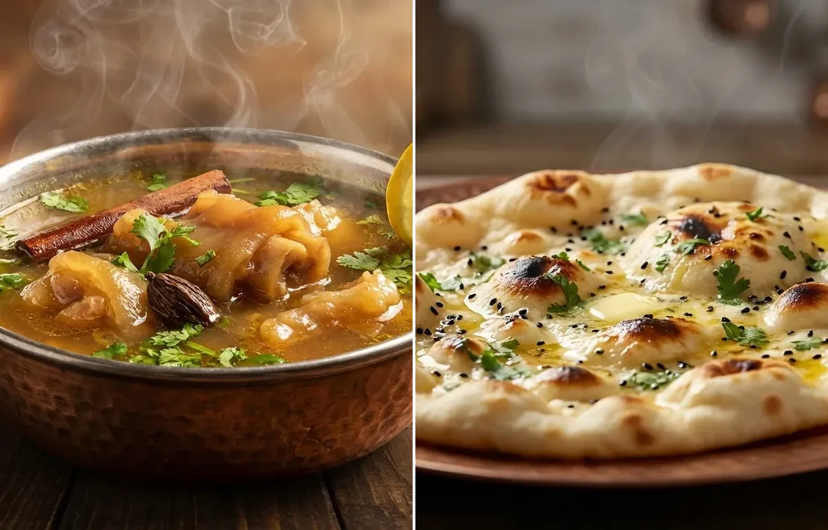 Mutton Paya Soup with Butter Naan