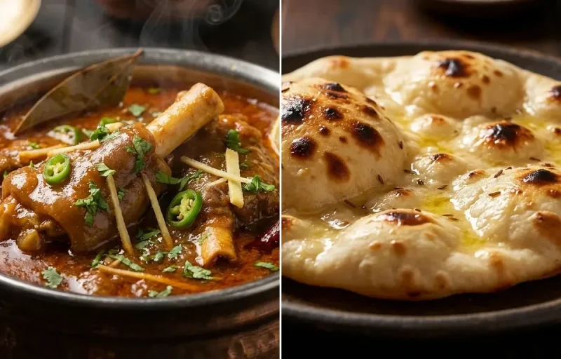 Mutton Paya with Khamiri Roti