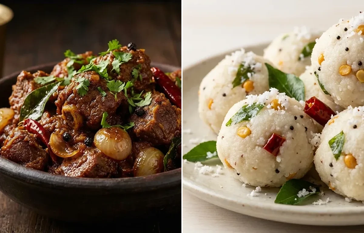 Mutton Sukka with Pundi Gatti
